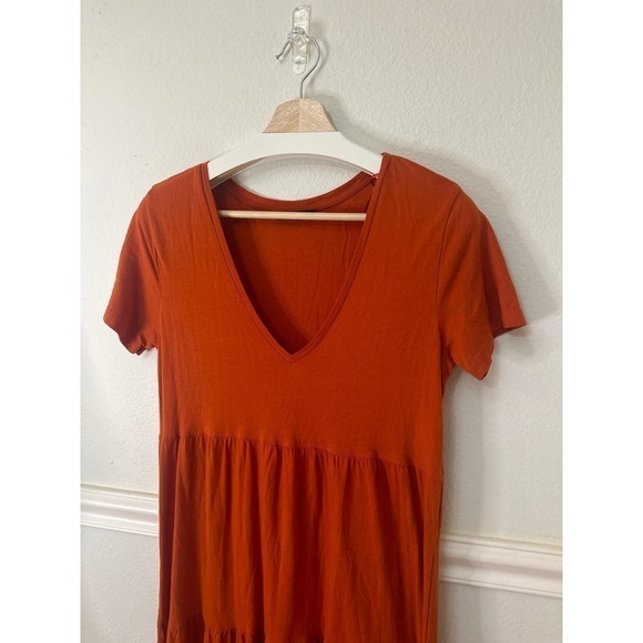 Zara Tiered Maxi Dress, Dark Orange, womens medium - Picture 3 of 8